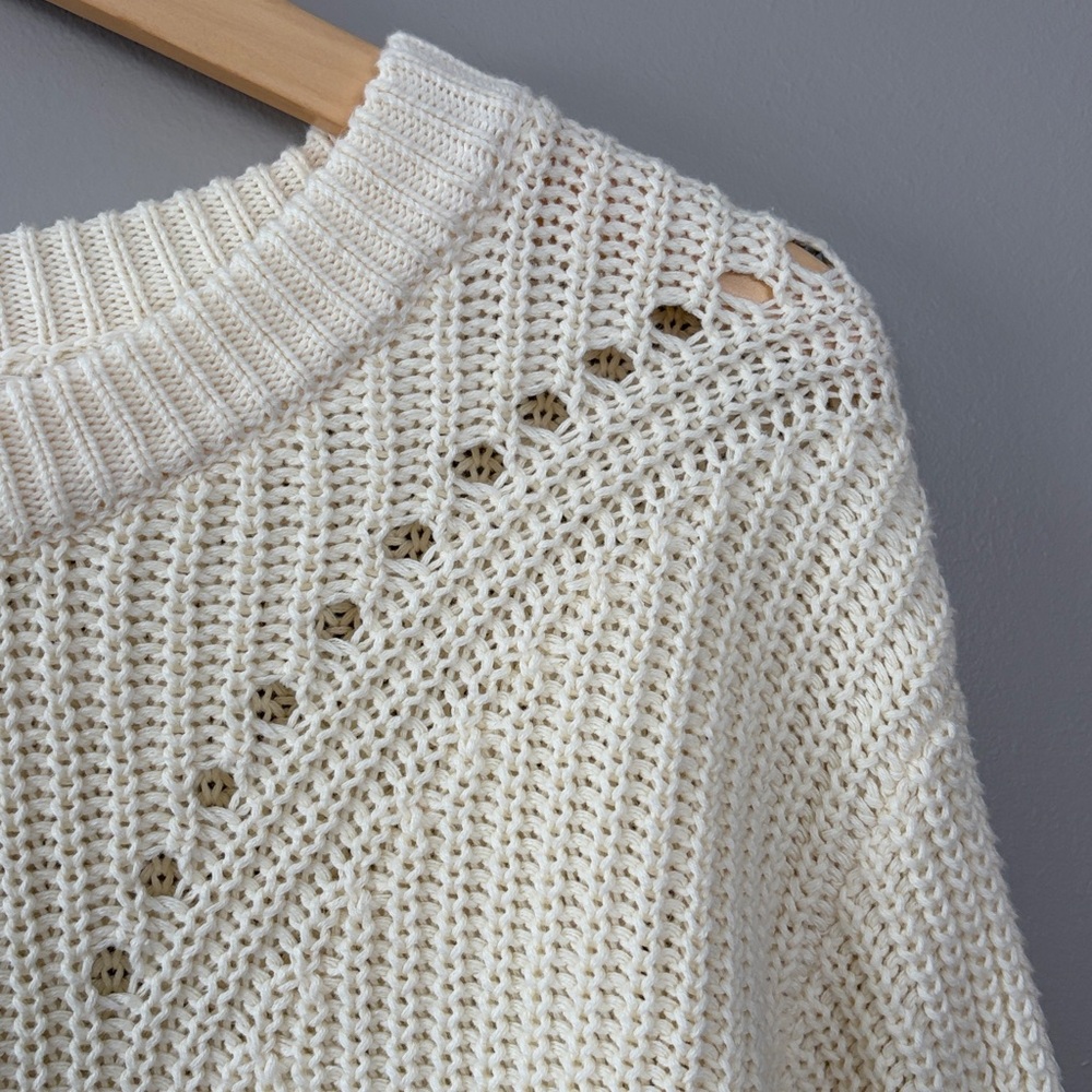 Marine‎ Layer Ramona Crewneck Knit Sweater Size Small Cream Ivory - Picture 4 of 9